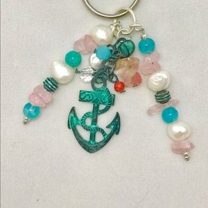 Anchor Beaded Tassel Keychain